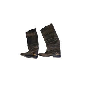 Golden Goose “Charlye” Distressed Brown Leather Riding Boots - Women’s Size 39